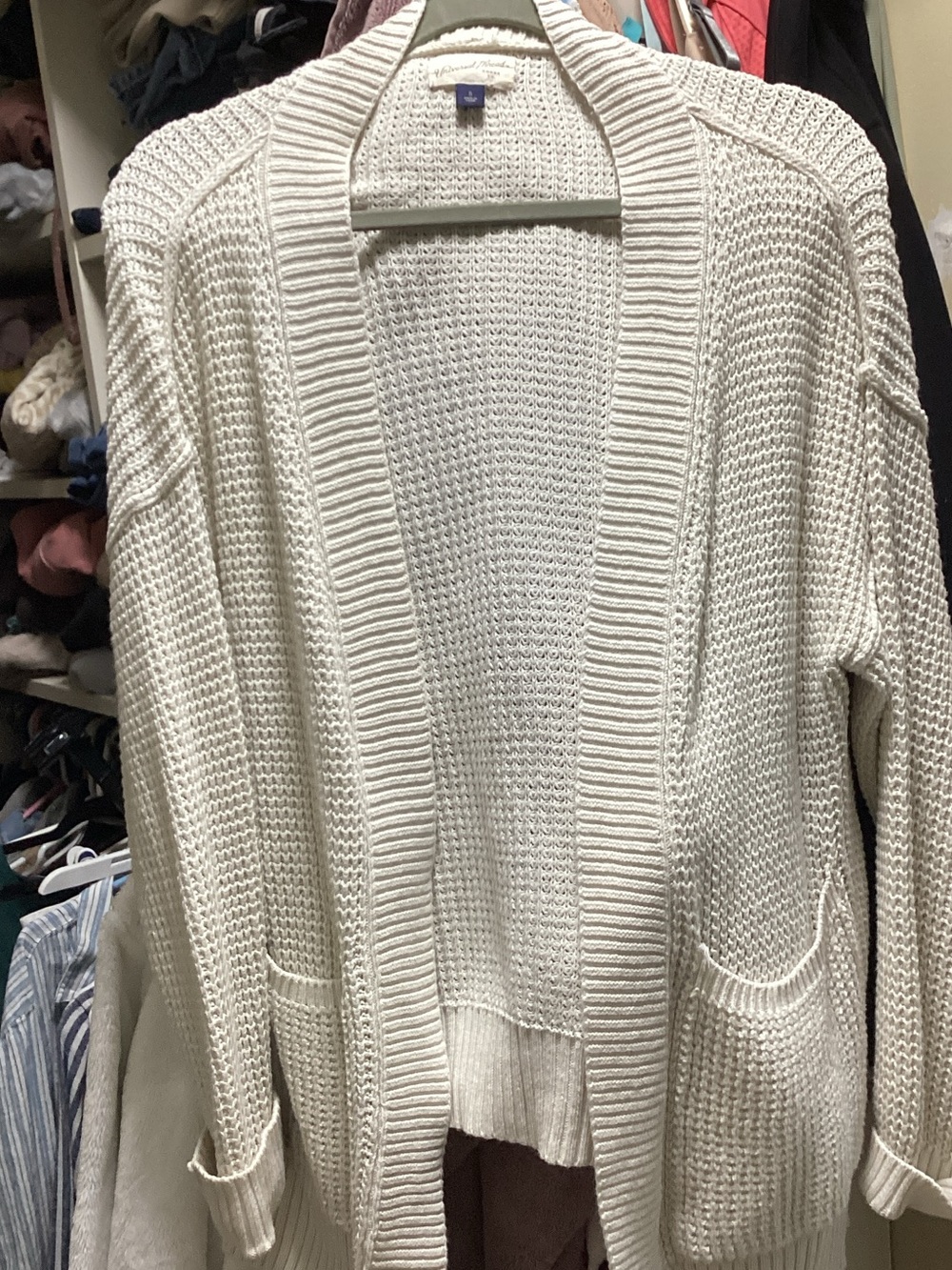 Universal Thread Cream Open-Front Knit Cardigan
